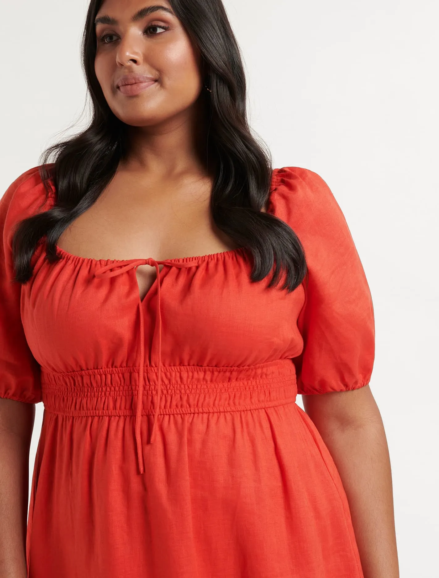 Josephine Curve Tiered Midi Dress