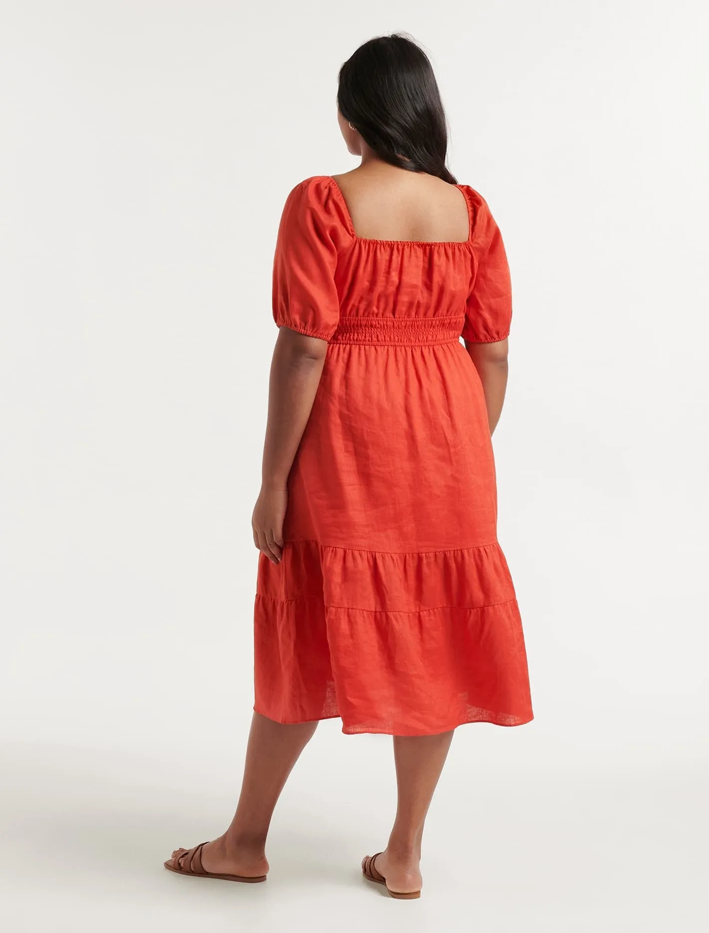 Josephine Curve Tiered Midi Dress